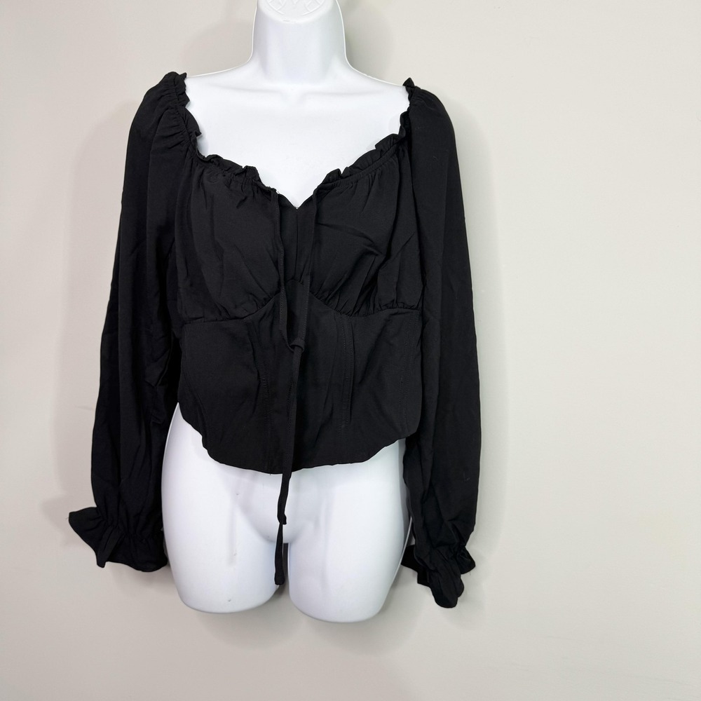Scarlet Darkness Blouse Womens XL Black Off Shoulder Gothic Vamp Coquette